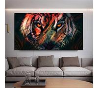 Fheeao Diamond Painting 5D Kits Complets Tigre de couleur Grande Taille Broderie Diamant Point De Croix Strass Peinture Diamant Arts Craft pour Adultes Enfant Home Décoration Murale 60x180cm