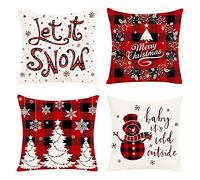 Fheeao Housse Coussin Décoration de Noël Housse de Coussin 60x60cm, pour Decoration Salon Maison Cadeau 24x24in