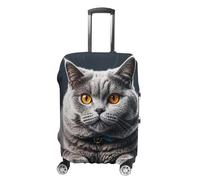 FHESDCW A Gray Cat Is Lying Housse de bagage pour valises, accessoires de voyage lavables, anti-rayures et anti-poussière pour bagages de 48,3 à 81,3 cm, Style :, XL, Classique