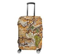 FHESDCW A Worn-out Housse de bagage motif carte du monde pour valises, accessoires de voyage lavables, protection anti-rayures et anti-poussière pour valises de 48,3 à 81,3 cm, Style :, M, Classique