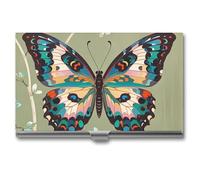 FHESDCW Ancient Butterfly - Porte-cartes de visite professionnel pour homme et femme, avec fermeture à boucle, compact et portable pour employés de bureau, style, taille unique, classique
