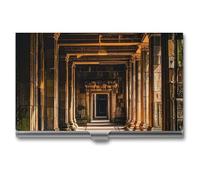 FHESDCW Angkor Thom - Porte-cartes de visite pour homme et femme, étui professionnel avec fermeture à boucle, compact et portable en métal, pour employés de bureau, style, taille unique, classique