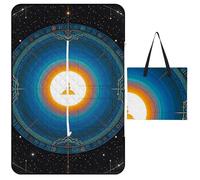 FHESDCW Balance Point of Cosmic Culture Couverture de pique-nique avec sac fourre-tout à fermeture éclair, imperméable, portable, tapis d'extérieur léger et pliable pour la plage, le camping, le parc