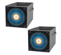FHESDCW Balance Point of Cosmic Culture Lot de 2 boîtes de rangement pliables avec poignées, cubes de rangement Oxford durables, pour la maison, l'étagère, le bureau, les voyages