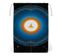 FHESDCW Balance Point of Cosmic Culture Sac en toile avec cordon de serrage, réutilisables, sacs de rangement lavables pour cadeaux, bonbons, cosmétiques, 12 x 18 cm