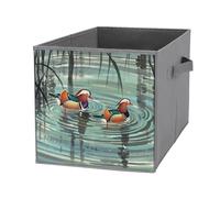 FHESDCW Boîte de rangement pliable en forme de canards mandarins de style chinois avec poignées, cubes de rangement Oxford durables, 1 organiseur de placard pliable pour la maison, l'étagère, le