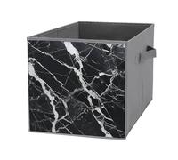 FHESDCW Boîte de rangement pliable en marbre noir et blanc avec poignées, cubes de rangement Oxford durables, 1 organiseur de placard pliable pour la maison, l'étagère, le bureau, les voyages
