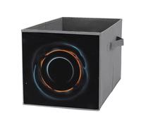 FHESDCW Boîte de rangement pliable mystérieuse avec poignées en Oxford durable avec trous noirs pour la maison, l'étagère, le bureau, les voyages