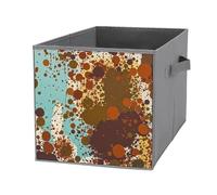 FHESDCW Boîte de rangement pliable rétro abstraite avec poignées, cube de rangement Oxford durable, 1 organiseur de placard pliable pour la maison, l'étagère, le bureau, les voyages