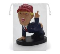FHESDCW Cartoon President Sac en toile avec cordon de serrage, pochettes réutilisables pour bijoux de voyage, sacs de rangement lavables pour cadeaux, bonbons, cosmétiques 12 x 18 cm