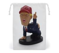 FHESDCW Cartoon President Sac en toile avec cordon de serrage, pochettes réutilisables pour bijoux de voyage, sacs de rangement lavables pour cadeaux, bonbons, cosmétiques 20 x 25 cm