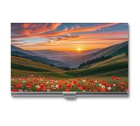 FHESDCW Cloud Garden at Sunset - Porte-cartes de visite professionnel avec fermeture à boucle, compact et portable pour employés de bureau, style, taille unique, classique