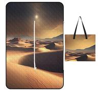 FHESDCW Couverture de pique-nique désert du Sahara avec sac fourre-tout à fermeture éclair, imperméable, portable, tapis d'extérieur léger et pliable pour la plage, le camping, le parc, 150 x 100 cm