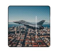 FHESDCW Couverture de pique-nique Fighter Jets Fly Over Cities avec sac fourre-tout à fermeture éclair, imperméable, portable, tapis d'extérieur léger et pliable pour la plage, le camping, le parc