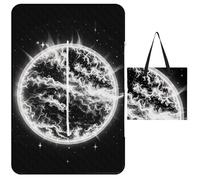 FHESDCW Couverture de pique-nique The Mysterious Burning of The Sun, avec sac fourre-tout zippé, imperméable, portable, légère, pliable pour la plage, le camping, le parc, 150 x 100 cm