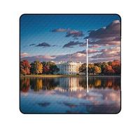 FHESDCW Couverture de pique-nique The White House on The Lake avec sac fourre-tout à fermeture éclair, imperméable, portable, légère, pliable pour l'extérieur, la plage, le camping, le parc, 150 x 150