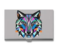FHESDCW Coyote, Porte-cartes de visite Wolf Beast pour homme et femme, étui professionnel avec fermeture à boucle, compact et portable en métal pour employés de bureau, style, taille unique, classique
