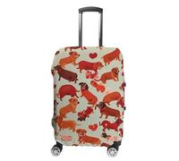 FHESDCW De nombreuses housses de bagage romantiques teckels pour valises, accessoires de voyage lavables, protection anti-rayures et anti-poussière pour valises de 48,3 à 81,3 cm, Style :, XL