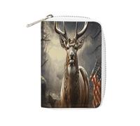 FHESDCW Deer Hunting Season Sac à cartes en cuir avec fermeture éclair et 20 emplacements pour cartes de débit, style, 16 x 11,5 cm, Style :, 16x11.5cm
