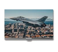 FHESDCW Fighter Jets Fly over Cities - Porte-cartes de visite professionnel avec fermeture à boucle, compact et portable pour employés de bureau, style, taille unique, classique