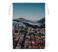 FHESDCW Fighter Jets Sac à cordon en toile avec cordon de serrage réutilisable et lavable pour cadeaux, bonbons, cosmétiques 20 x 25 cm