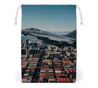 FHESDCW Fighter Jets Sac à cordon en toile avec cordon de serrage réutilisable et lavable pour cadeaux, bonbons, cosmétiques 12 x 18 cm