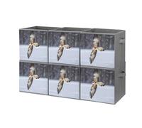 FHESDCW Flying White Eagle Lot de 6 boîtes de rangement pliables avec poignées, cubes de rangement Oxford durables pour la maison, l'étagère, le bureau, les voyages