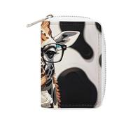 FHESDCW Giraffe The Rose - Porte-cartes en cuir avec 20 emplacements pour cartes, pour homme et femme, avec fermeture éclair