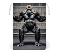FHESDCW Gorillas in Fitness Gym Sac en toile avec cordon de serrage, réutilisable et lavable, pour cadeaux, bonbons, cosmétiques, 20 x 25 cm