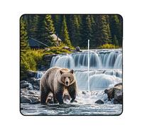 FHESDCW Grizzlies in River Falls Couverture de pique-nique avec sac fourre-tout à fermeture éclair, imperméable, portable, légère, pliable, pour la plage, le camping, le parc, 150 x 150 cm