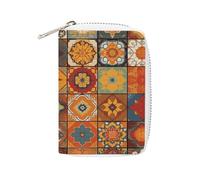 FHESDCW Group of Sac à cartes en cuir géométrique marocain avec fermeture éclair et 20 emplacements pour cartes de débit, 16 x 11,5 cm, Style :, 16x11.5cm