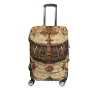 FHESDCW Housse de bagage antique, motif carte au trésor pour valises, accessoires de voyage lavables, anti-rayures et anti-poussière pour valises de 48,3 à 81,3 cm, Style :, M, Classique.