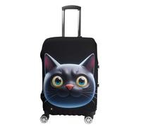 FHESDCW Housse de bagage en forme de chat noir mignon pour valises, accessoires de voyage lavables, anti-rayures et anti-poussière pour valises de 48,3 à 81,3 cm, Style :, L, Classique