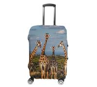 FHESDCW Housse de bagage familial girafe pour valises, accessoires de voyage lavables, protection anti-rayures et anti-poussière pour bagages de 48,3 à 81,3 cm, Style :, L, Classique.