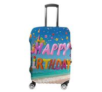 FHESDCW Housse de bagage Happy Birthday on The Beach pour valises, accessoires de voyage lavables, protection anti-rayures et anti-poussière pour bagages de 48,3 à 81,3 cm, Style :, XL, Classique.