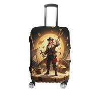 FHESDCW Housse de bagage pirate Golden Secret Sea pour valises, accessoires de voyage lavables, protection anti-rayures et anti-poussière pour bagages de 48,3 à 81,3 cm, Style :, XL, Classique