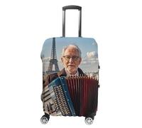 FHESDCW Housse de bagage pour valise, motif musiciens et instruments, lavable, protection anti-rayures et anti-poussière pour bagages de 48,3 à 81,3 cm, Style :, S, Classique