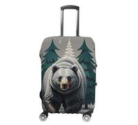 FHESDCW Housse de bagage pour valise, motif silhouette d'ours gris, lavable, protection anti-rayures et anti-poussière pour bagages de 48,3 à 81,3 cm, Style :, M, Classique
