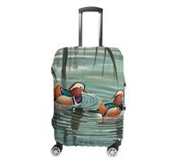 FHESDCW Housse de bagage pour valise, style chinois, motif canards mandarins, lavable, protection anti-rayures et anti-poussière pour valises de 48,3 à 81,3 cm, Style :, S, Classique