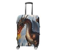 FHESDCW Housses de bagage dragons cracheurs de feu pour valises, accessoires de voyage lavables, anti-rayures et anti-poussière pour bagages de 48,3 à 81,3 cm, Style :, XL, Classique