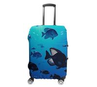 FHESDCW Housses de bagage en forme de poisson en vol stationnaire dans la mer, accessoires de voyage lavables, anti-rayures et anti-poussière pour bagages de 48,3 à 81,3 cm, Style :, L, Classique
