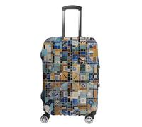 FHESDCW Housses de bagage nostalgiques en mosaïque marbrée pour valises, accessoires de voyage lavables, protection anti-rayures et anti-poussière pour bagages de 48,3 à 81,3 cm, Style :, M, Classique