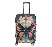 FHESDCW Housses de bagage pour valises, fleurs, papillons et libellules - Accessoires de voyage lavables - Protection anti-rayures et anti-poussière - Convient aux bagages de 48,3 à 81,3 cm, Style