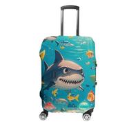 FHESDCW Housses de bagage requins et petits poissons pour valises, accessoires de voyage lavables, protection anti-rayures et anti-poussière pour valises de 48,3 à 81,3 cm, Style :, L, Classique