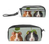 FHESDCW Jolie trousse à crayons Guinée de grande capacité avec fermeture éclair, trousse à maquillage étanche à suspendre pour voyage, trousse à crayons vintage en cuir pour homme et femme