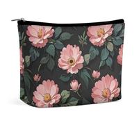 FHESDCW Jolie trousse de maquillage pour femme en cuir synthétique étanche avec fermeture éclair - Organiseur de maquillage portable de voyage