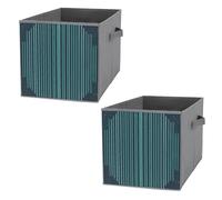 FHESDCW Lot de 2 boîtes de rangement pliables à motif rétro minimaliste foncé avec poignées, cubes de rangement Oxford durables, pour la maison, l'étagère, le bureau, les voyages