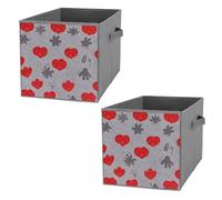 FHESDCW Lot de 2 boîtes de rangement pliables avec poignées, cubes de rangement Oxford durables, pour la maison, l'étagère, le bureau, les voyages