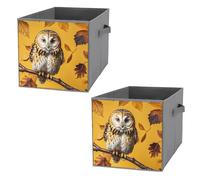 FHESDCW Lot de 2 boîtes de rangement pliables en forme de branche de hibou avec poignées, cubes de rangement Oxford durables, pour la maison, l'étagère, le bureau, les voyages