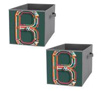 FHESDCW Lot de 2 boîtes de rangement pliables en Oxford durable avec poignées et éléments de football pour la maison, l'étagère, le bureau, les voyages